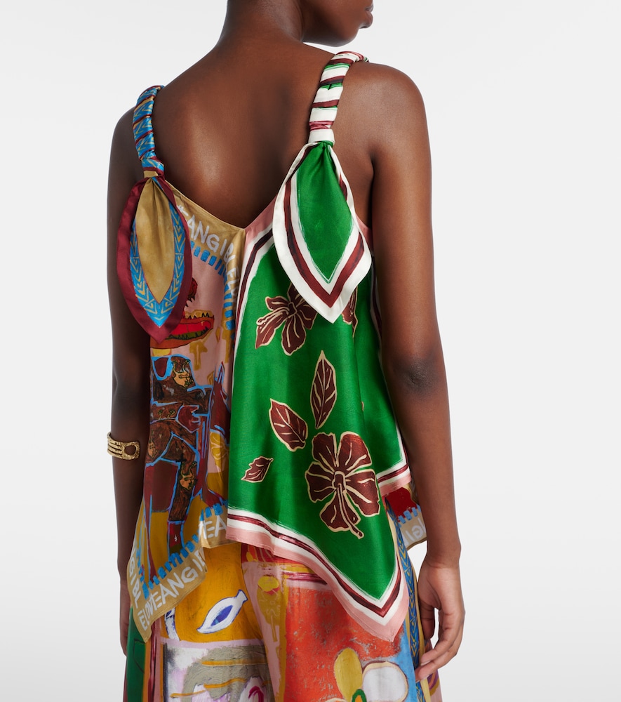 Alémais X Mlak Printed Silk Twill Top