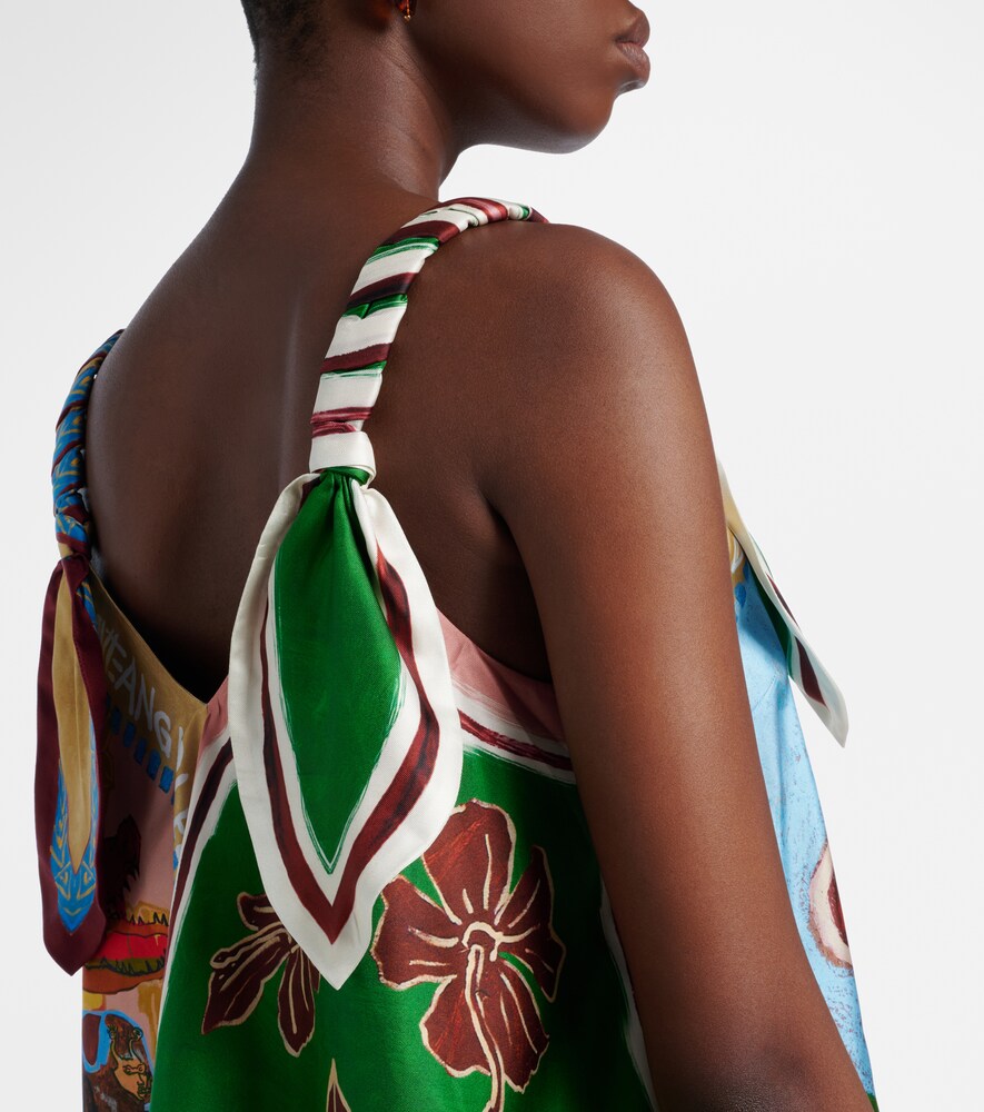 Alémais X Mlak Printed Silk Twill Top
