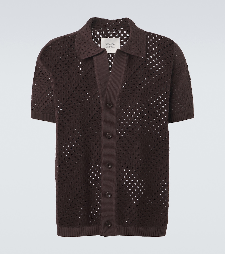 Frescobol Carioca Men's Brown Pinto Crochet Cotton Shirt UK Size 44 - Mytheresa