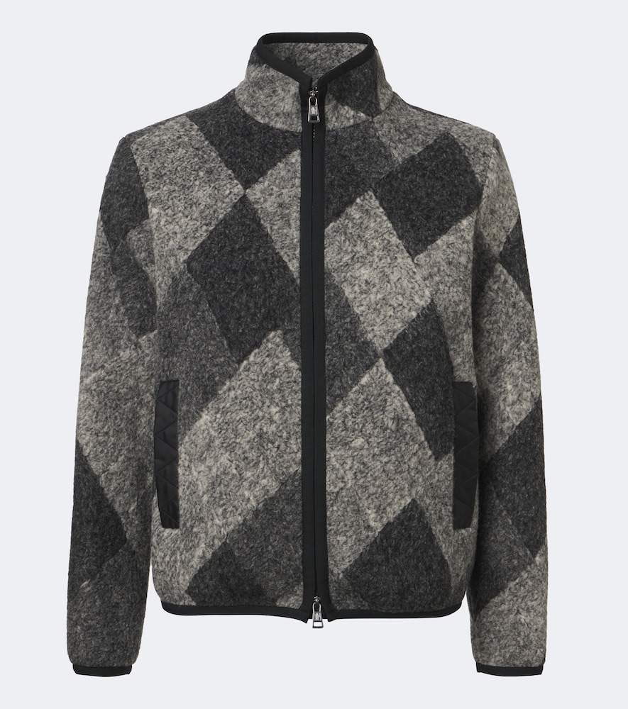 Moncler Argyle Wool-blend Jacket In Gray