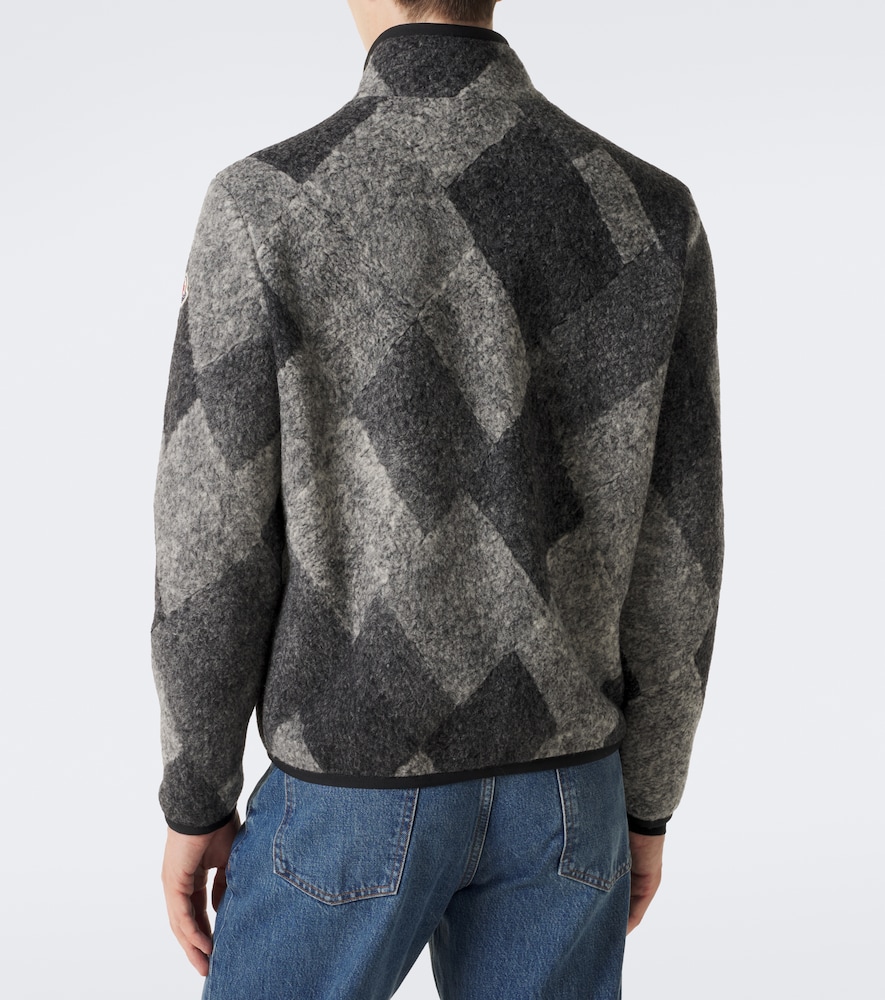 Moncler Argyle Wool-blend Jacket In Gray