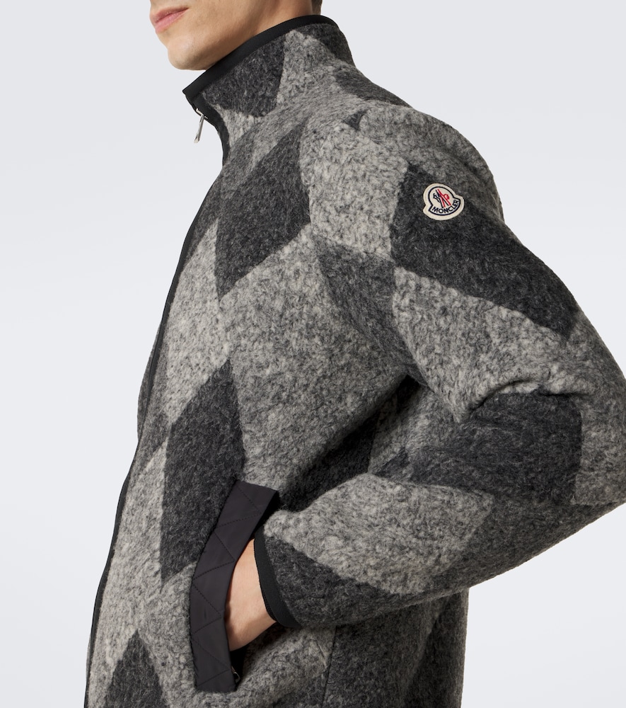 Moncler Argyle Wool-blend Jacket In Gray