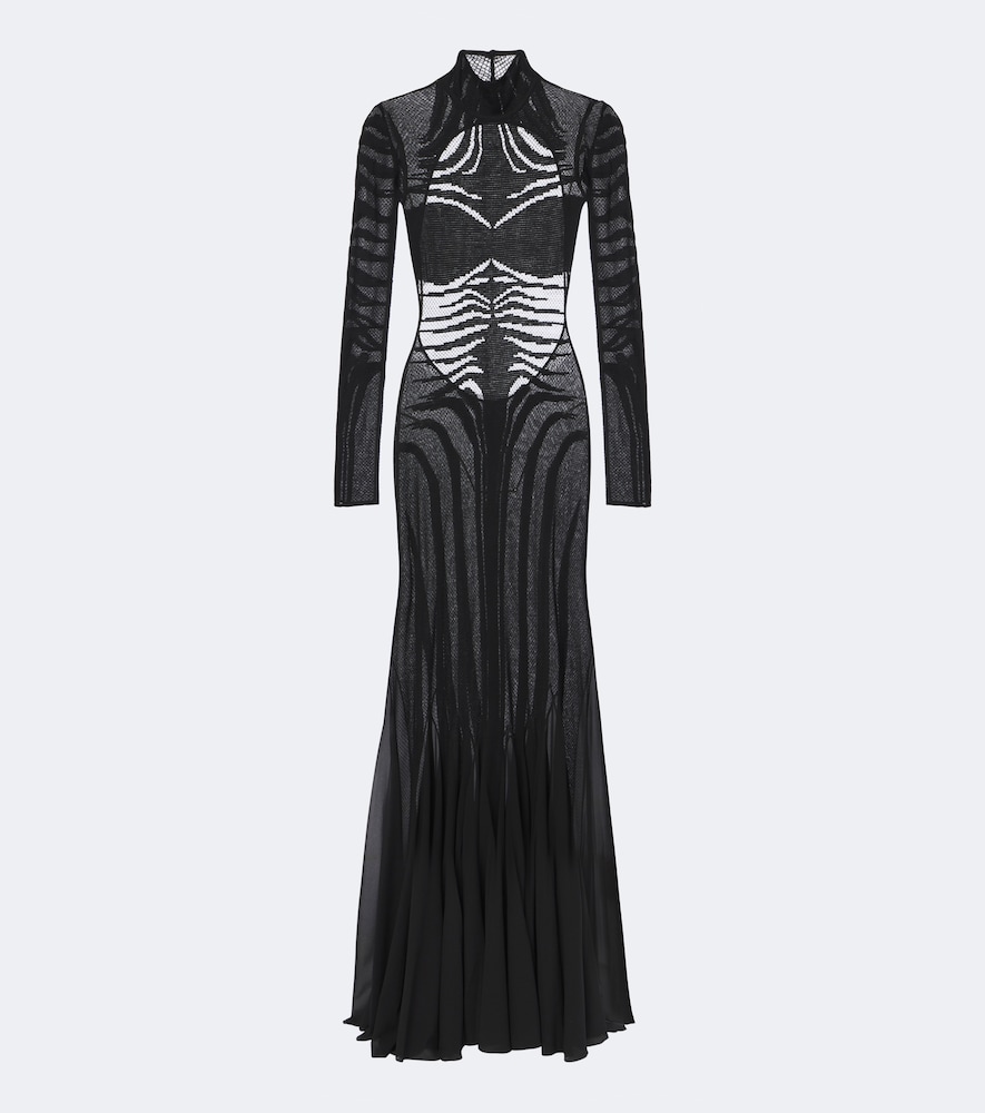 Trompe l'œil Robe aus einem Seidengemisch