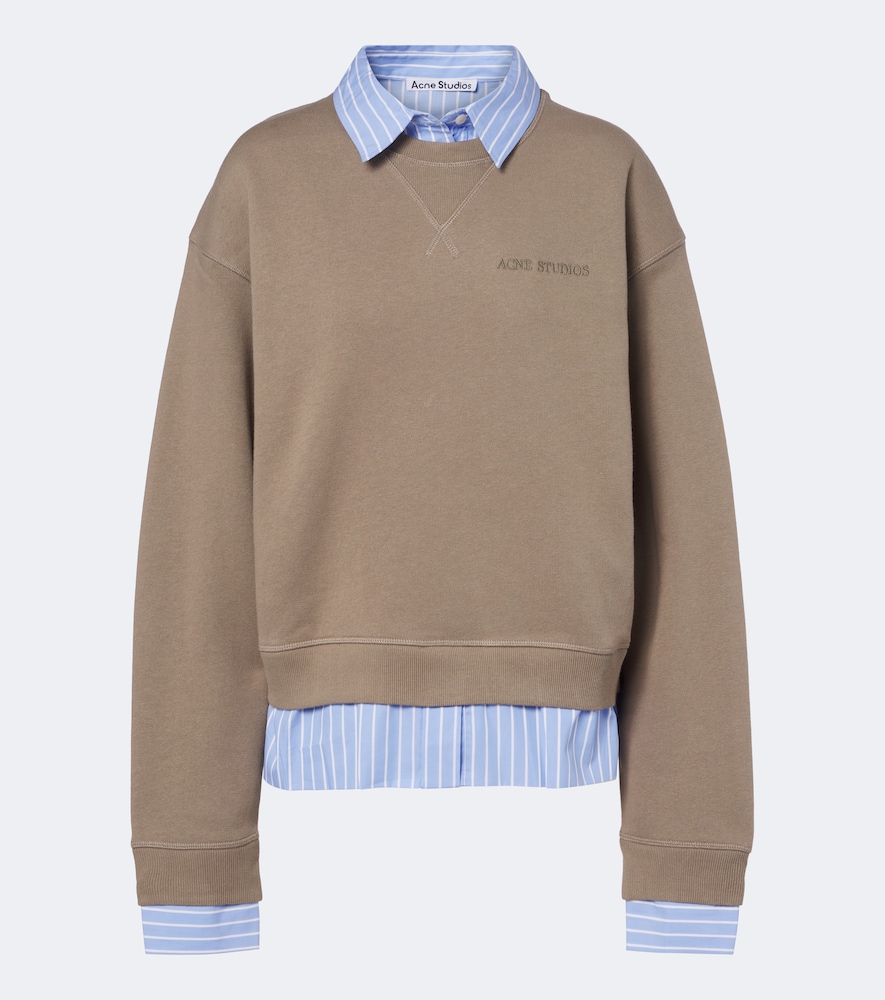 Acne Studios Layered Cotton Jersey Sweatshirt In Multicoloured