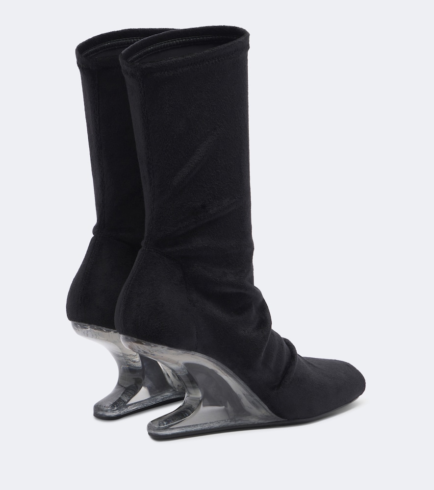 Cantilever Velvet Jersey Ankle Boots