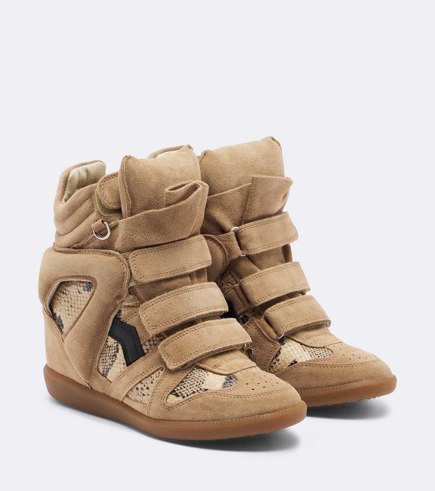 Bekett Leather And Suede Wedge Sneakers
