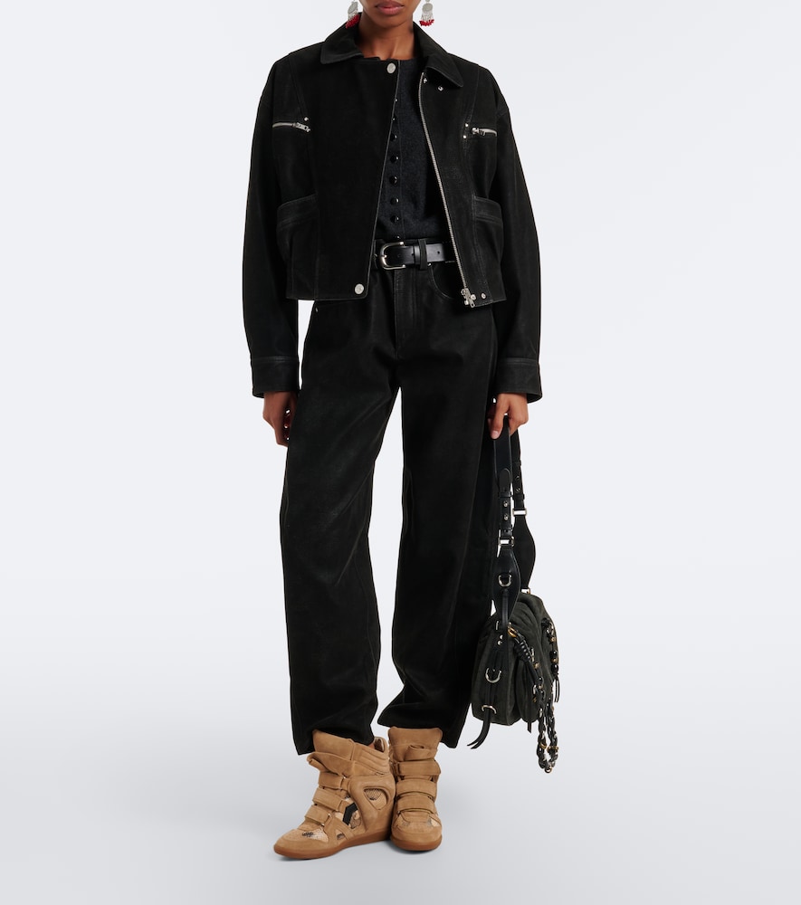 Bekett Leather And Suede Wedge Sneakers