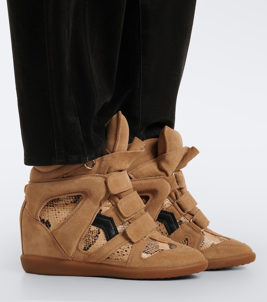 Bekett Leather And Suede Wedge Sneakers