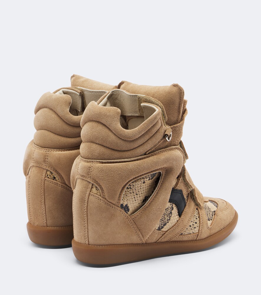 Bekett Leather And Suede Wedge Sneakers