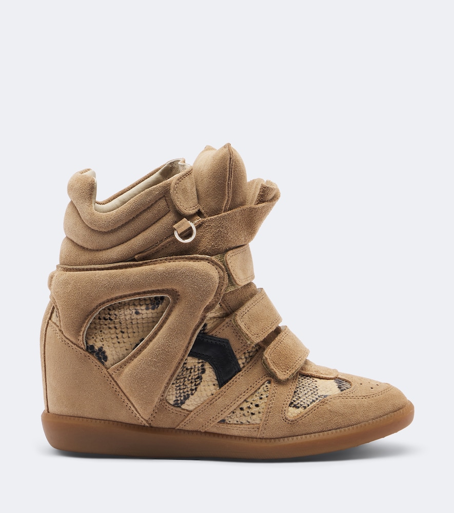 Bekett Leather And Suede Wedge Sneakers