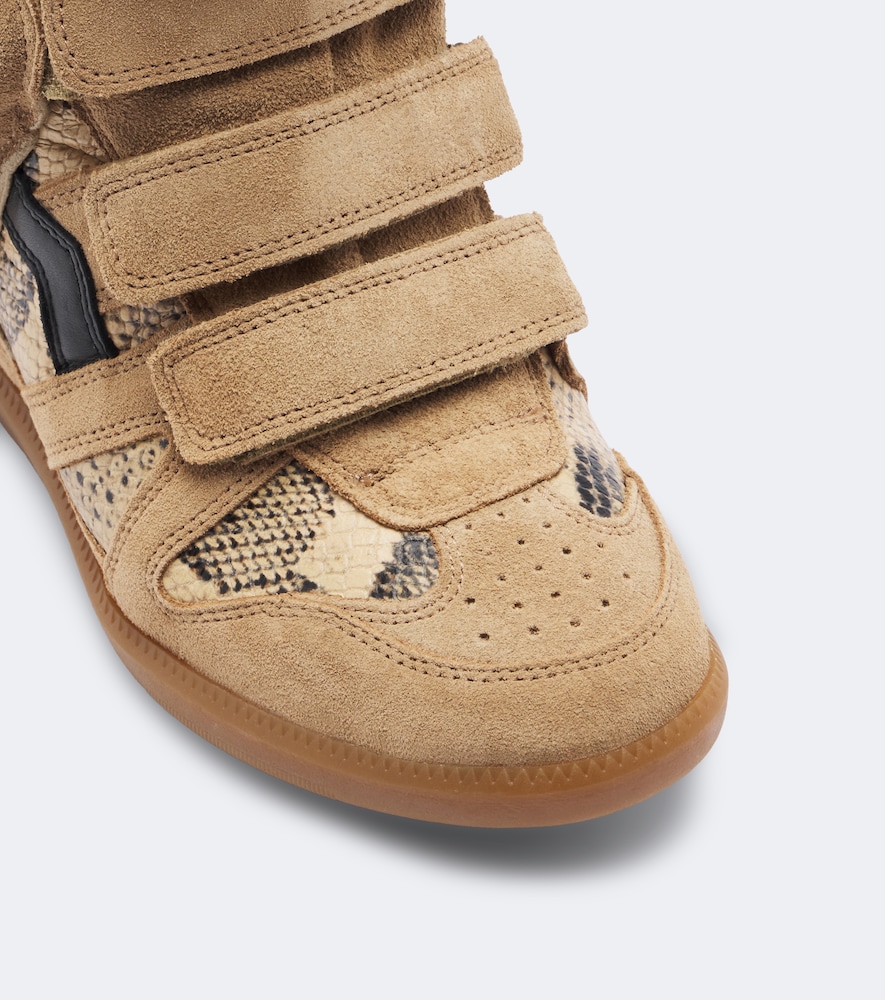 Bekett Leather And Suede Wedge Sneakers