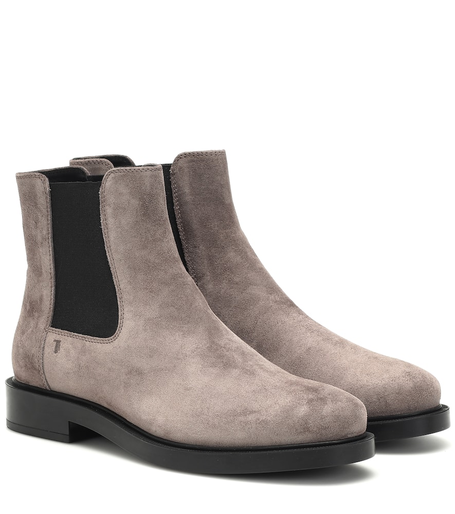 Click to view more detailed imagery on our partner's website Tod's Grey Suede Pull On Ankle Boots