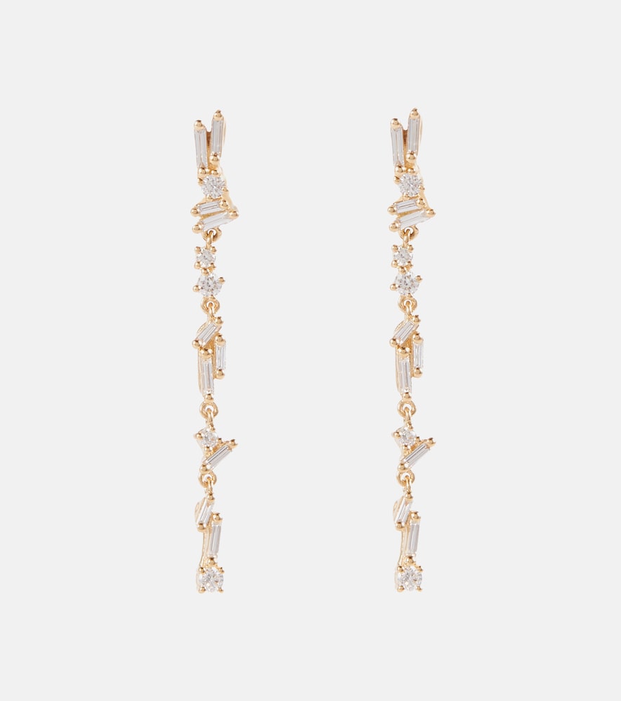 Suzanne Kalan Iva 18kt gold drop earrings with diamonds