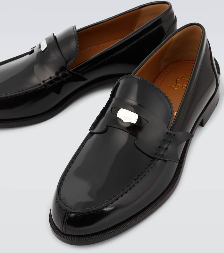 Shop Christian Louboutin Penny Leather Loafers In Black