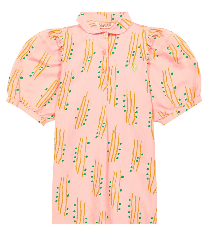 Shop The Animals Observatory Mouse Linen And Cotton Dress In Pink