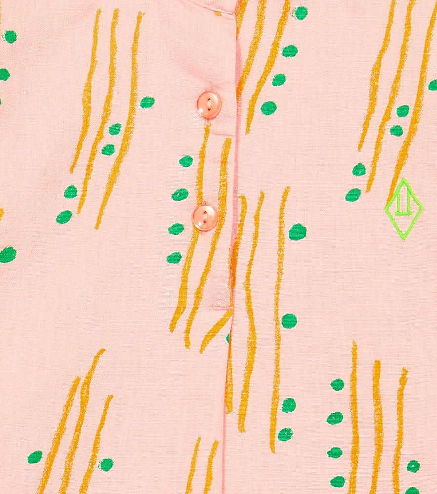 The Animals Observatory Mouse Linen And Cotton Dress In Pink