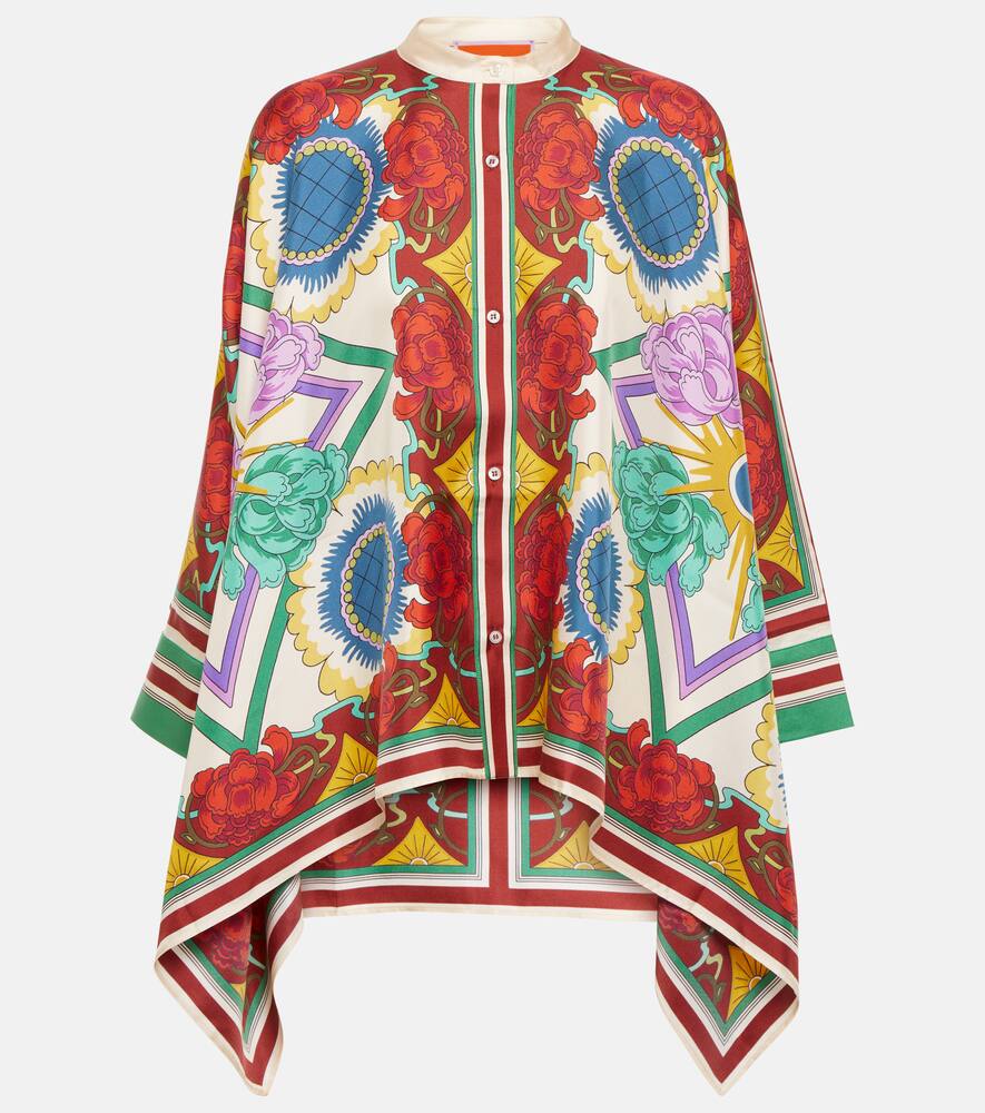 La Doublej La Double J Foulard Printed Silk Shirt In Multicoloured