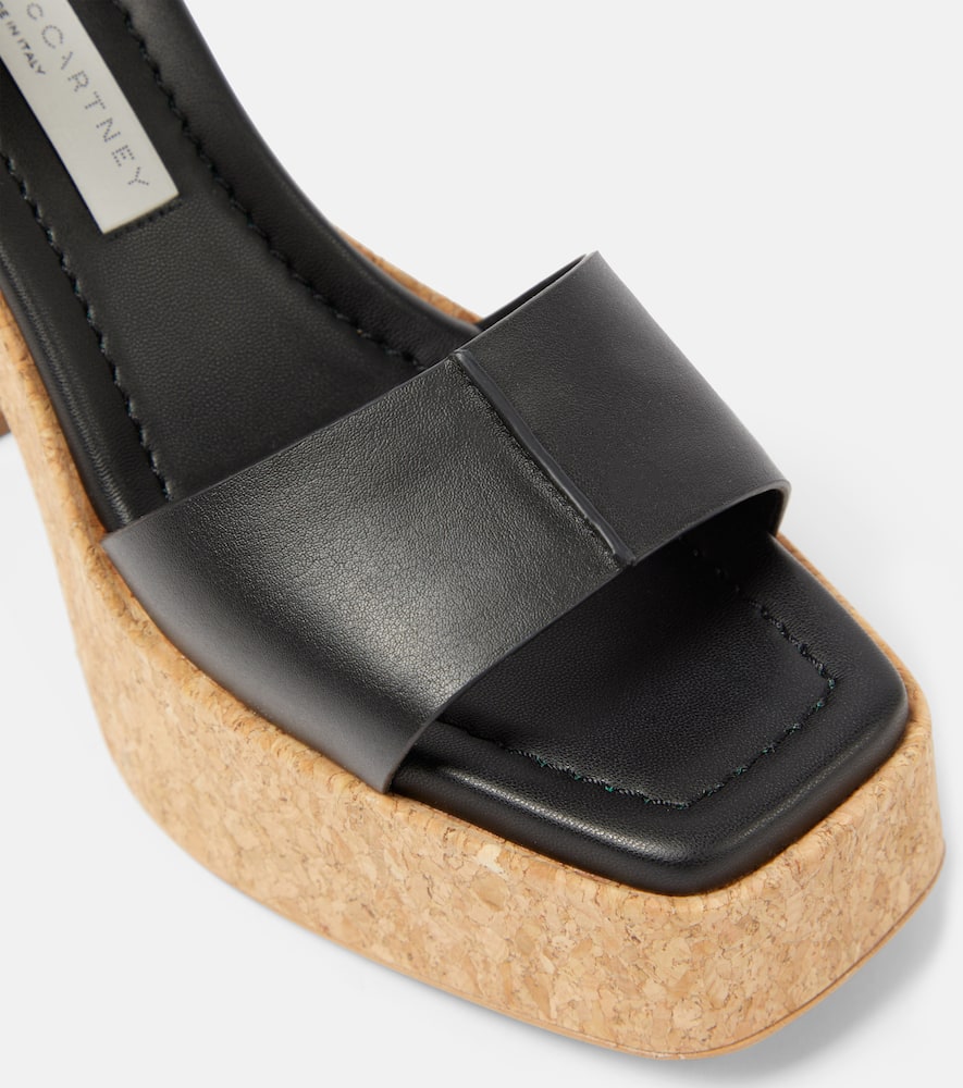 Stella Mccartney Skyla Faux Leather Platform Sandals In Black