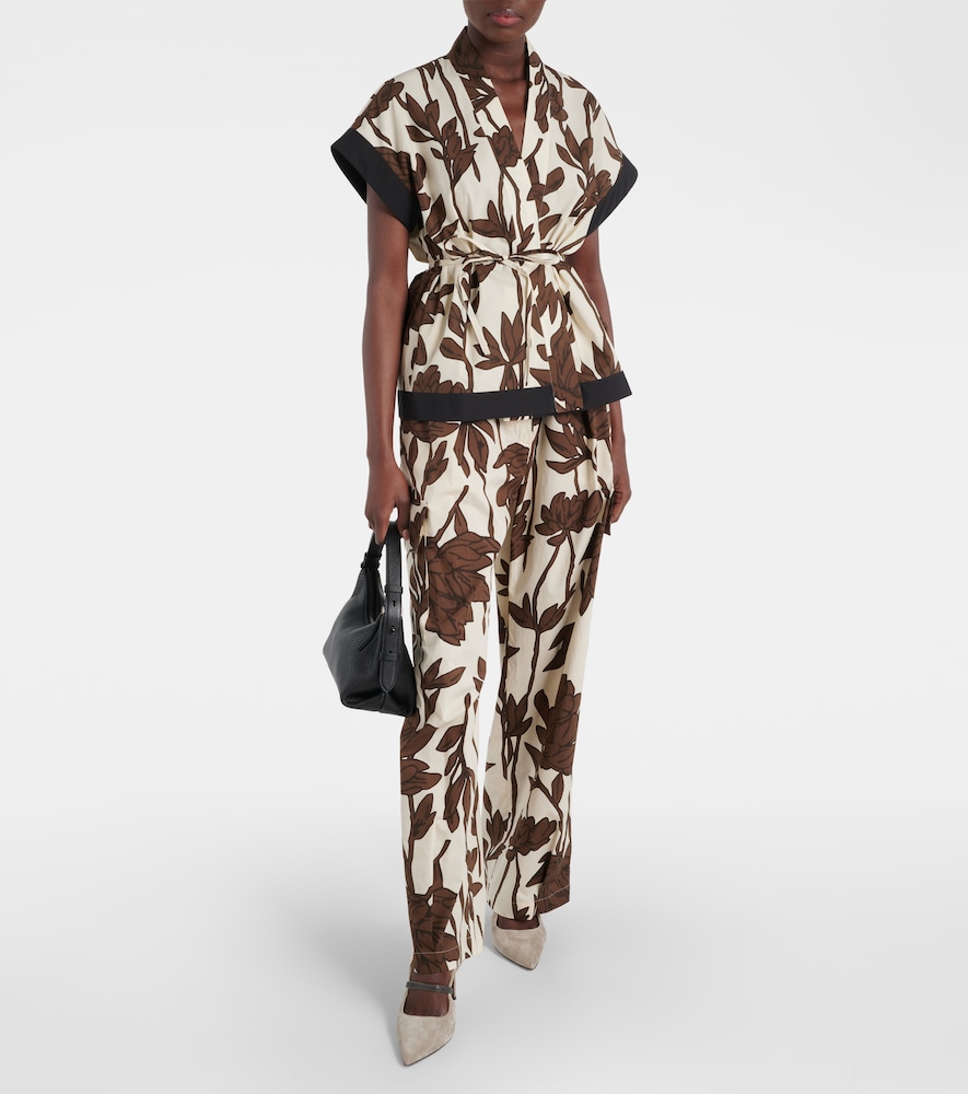 Brunello Cucinelli Printed cotton poplin cargo pants