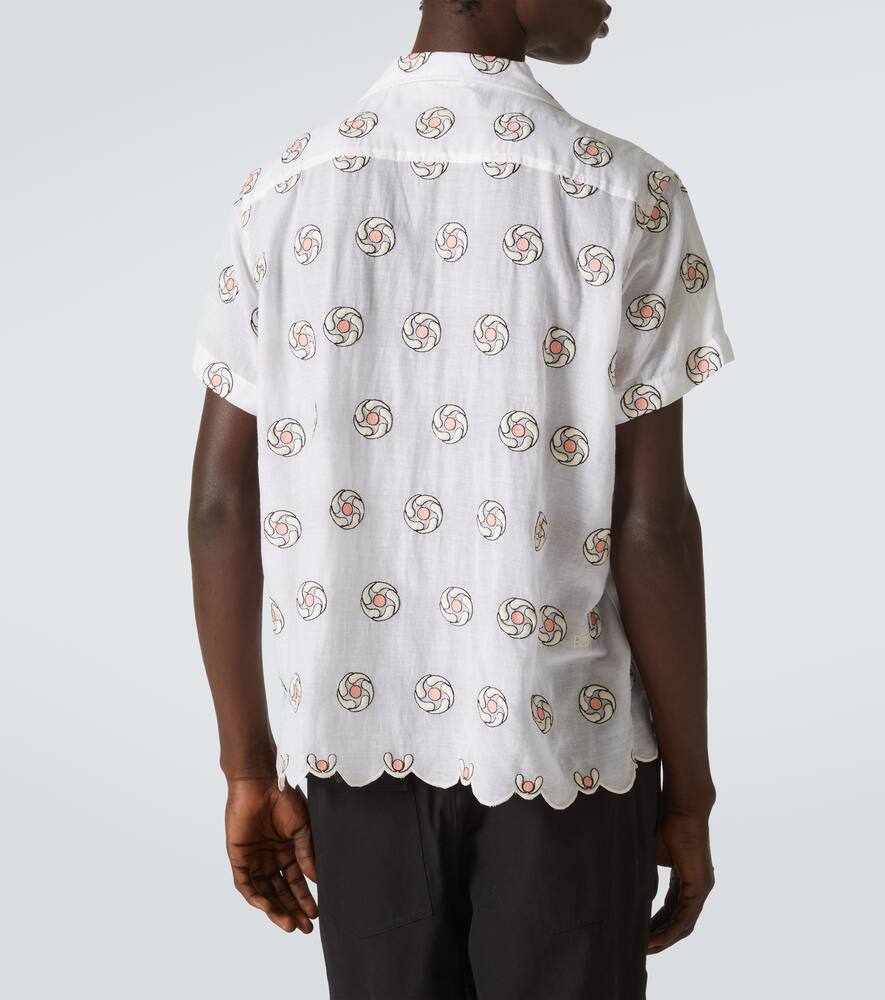 FLORAL APERTURE棉质扇贝边衬衫