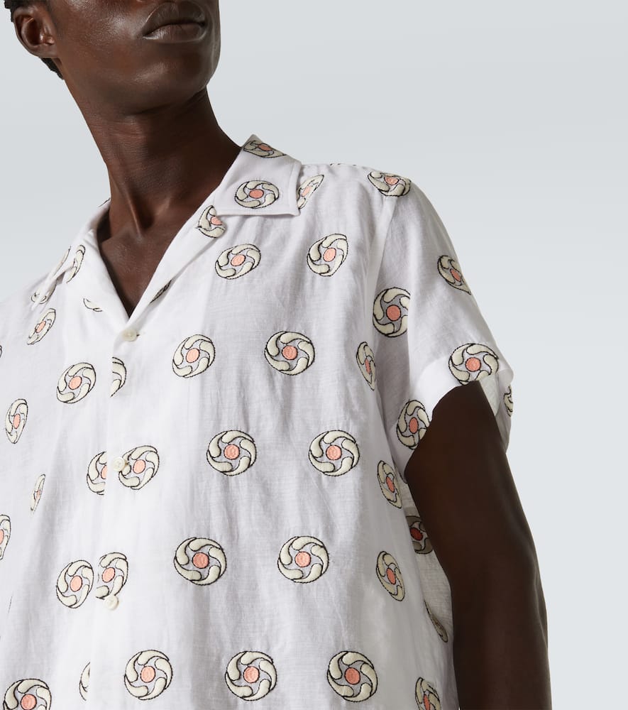 FLORAL APERTURE棉质扇贝边衬衫