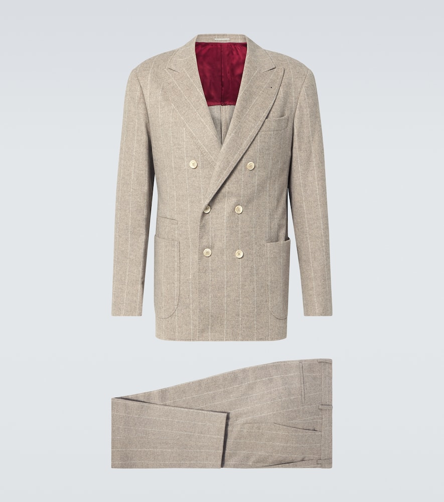 Brunello Cucinelli Striped wool and cashmere suit