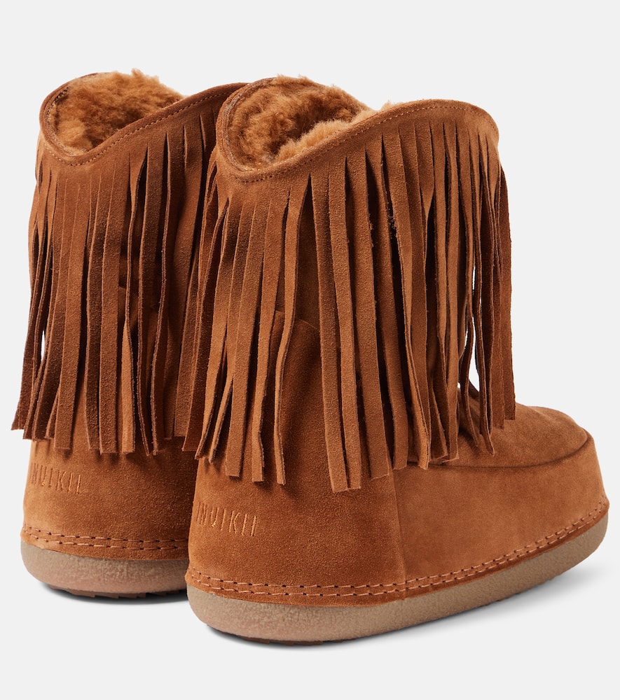 Inuikii Cowboy Fringes Suede Snow Boots In Braun
