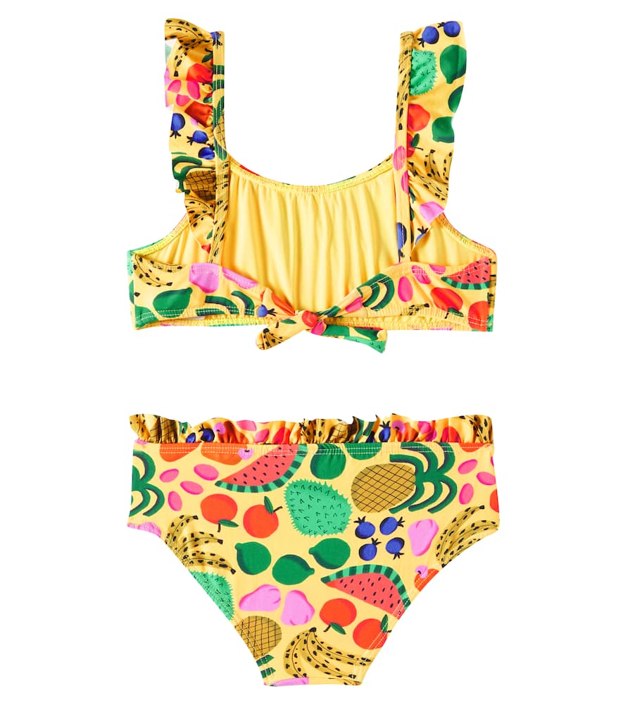 Fabula Fábula Printed Ruffled Bikini In Yellow