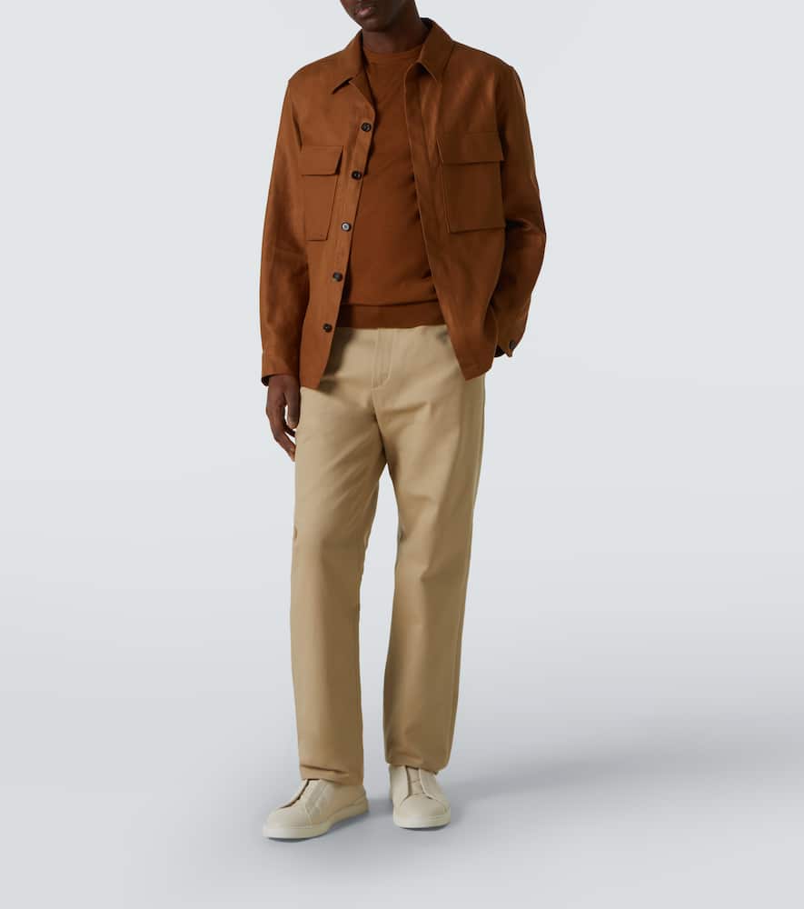 Zegna High Performance Man Sweater Camel Size 44 Wool In Brown