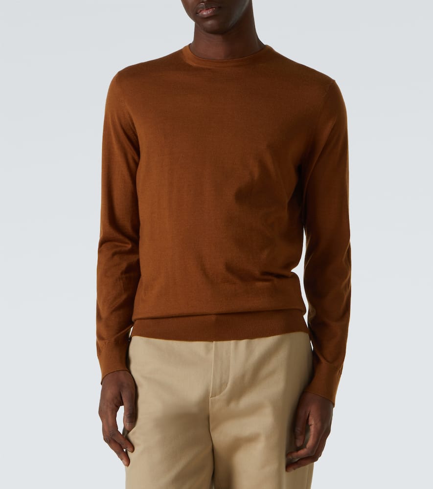 Zegna High Performance Man Sweater Camel Size 44 Wool In Brown