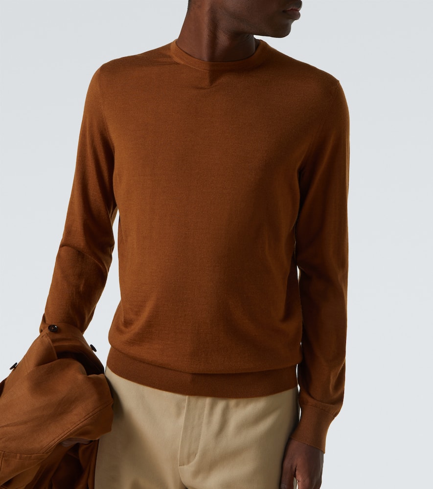 Zegna High Performance Man Sweater Camel Size 44 Wool In Brown