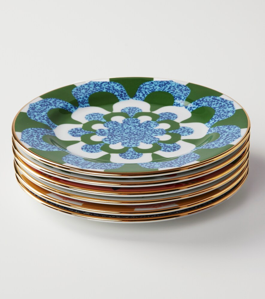  La Doublej La Doublej Libellula Set Of 6 Dessert Plates 