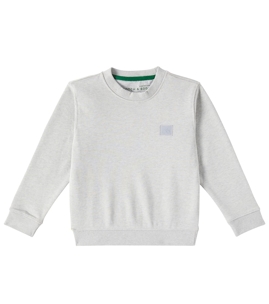 Scotch & Soda Logo Cotton Jersey Sweatshirt In Grey