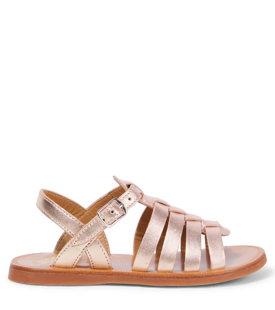 Pom D'api Plagette Metallic Leather Sandals In Metallic