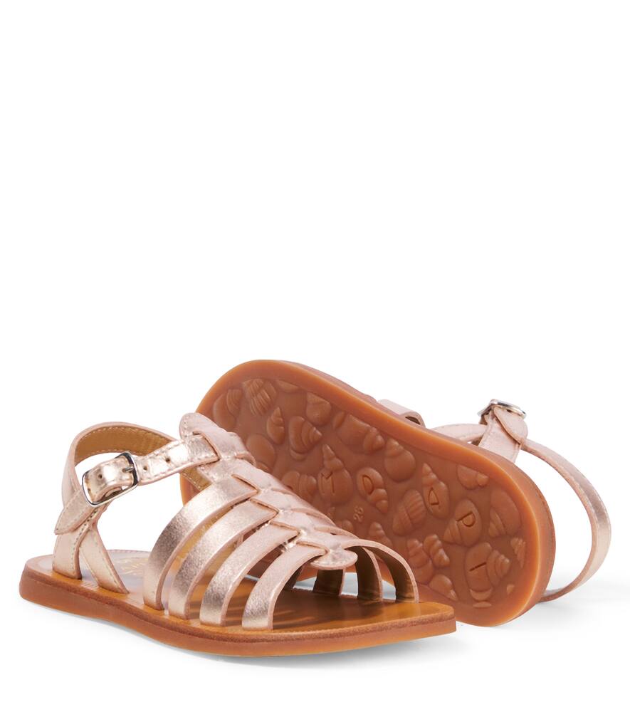 Pom D'api Plagette Metallic Leather Sandals In Metallic