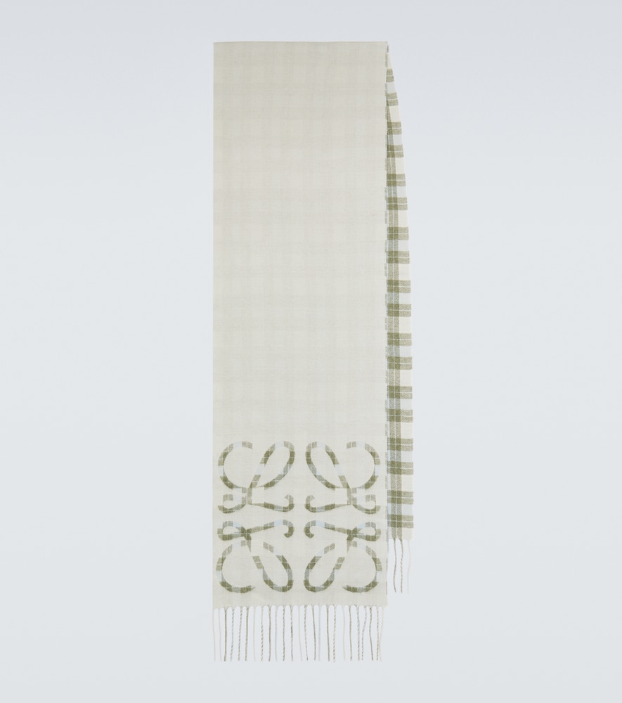 Loewe Anagram checked silk and cashmere scarf