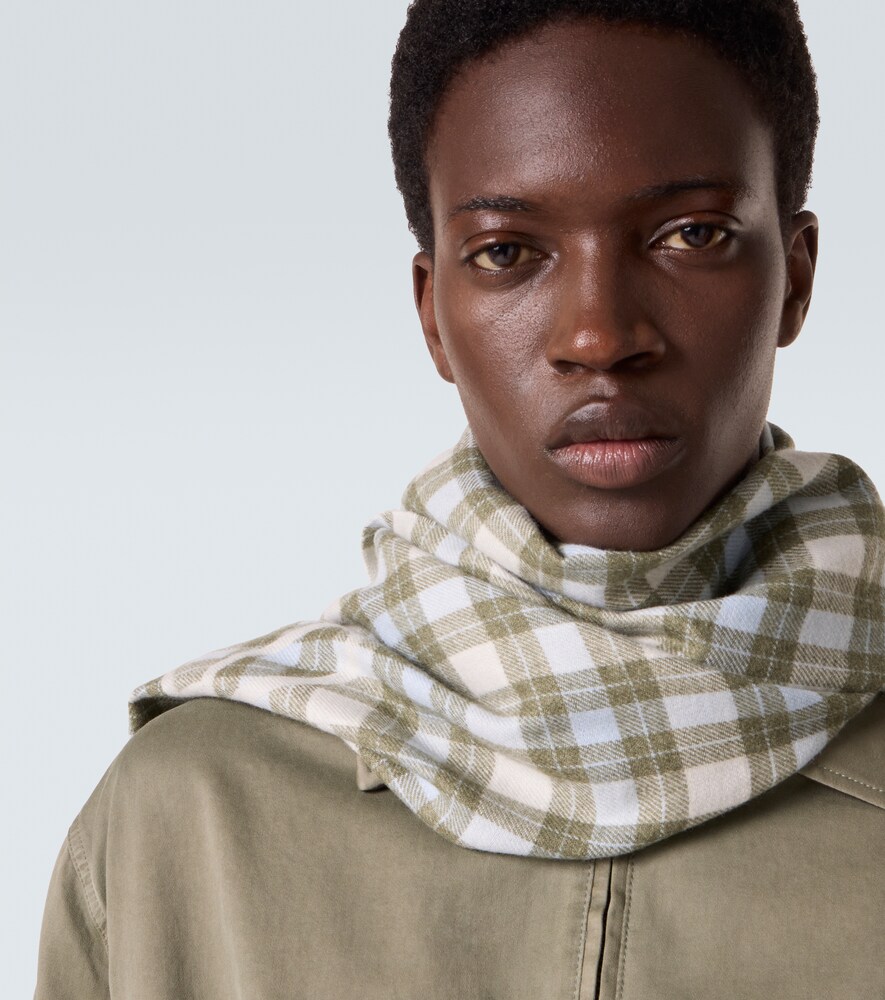  Loewe Loewe Anagram Checked Silk And Cashmere Scarf 