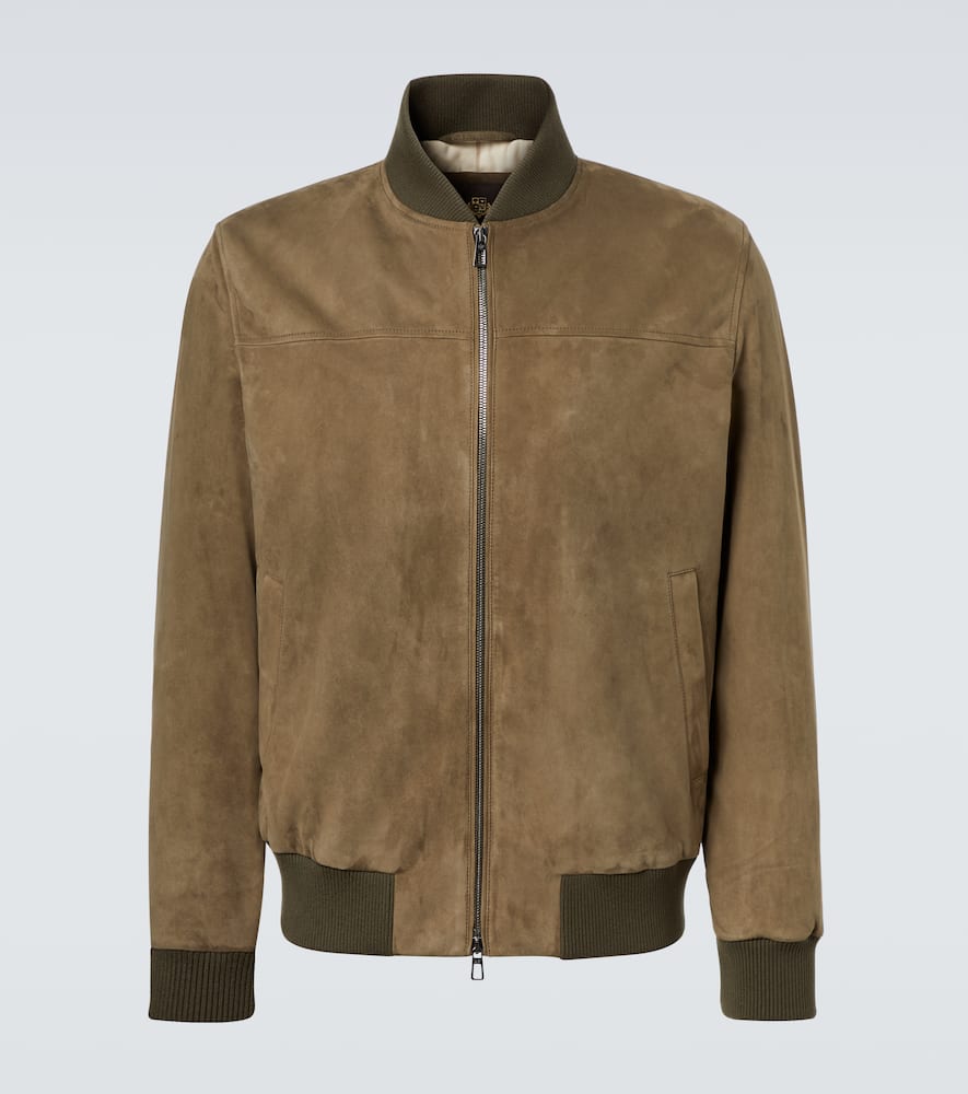 Loro Piana Ivy Leather Bomber Jacket In Green