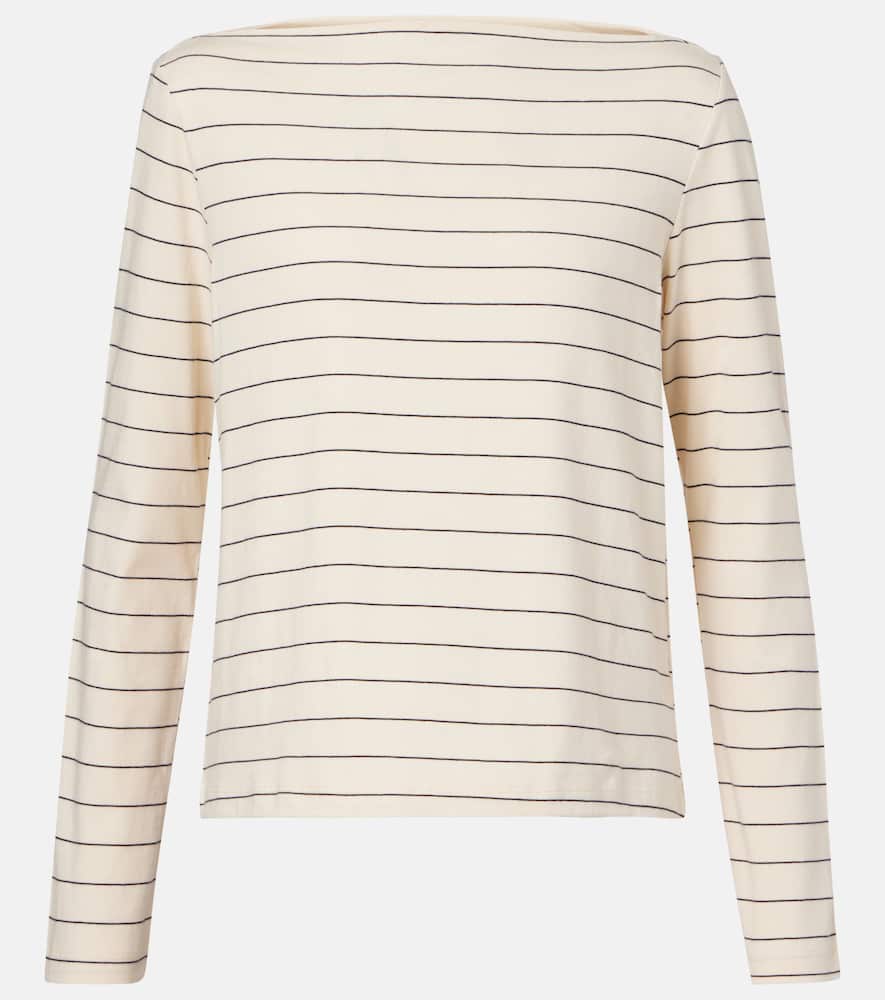 Leset Margo Striped Cotton Jersey T-shirt In Sand