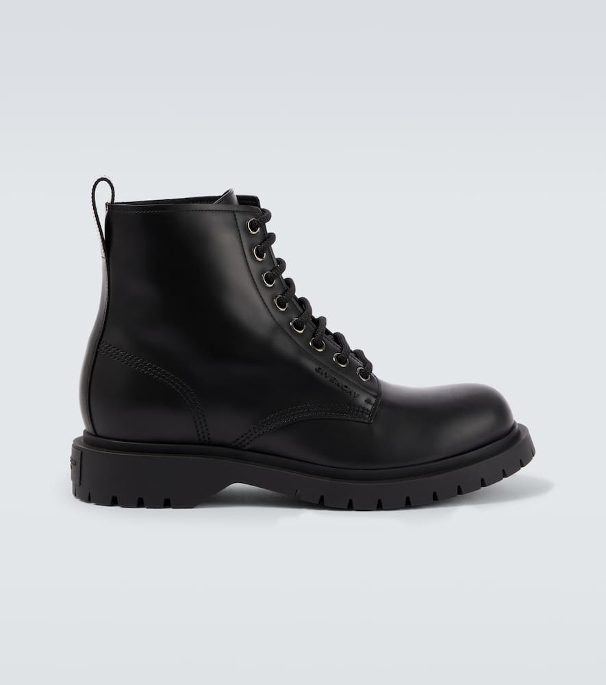 Givenchy Chunky Sole Leather Ankle Boots With Pull Tab In Black