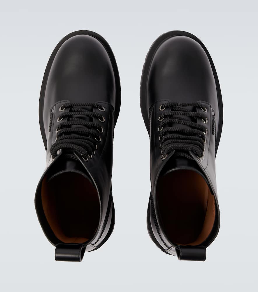 Givenchy Chunky Sole Leather Ankle Boots With Pull Tab In Black