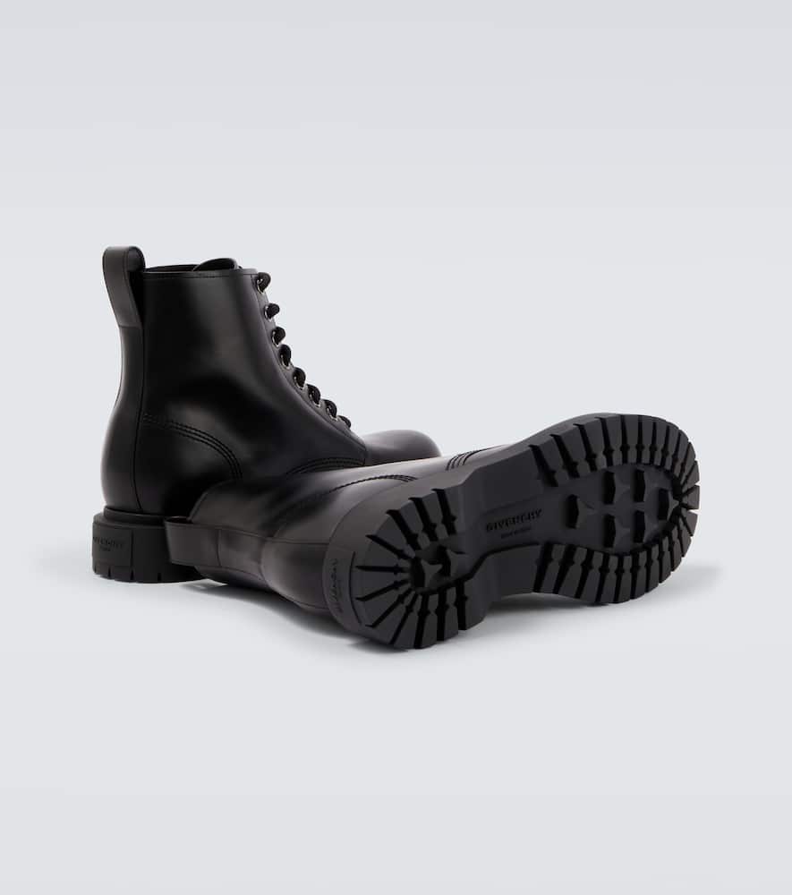 Givenchy Chunky Sole Leather Ankle Boots With Pull Tab In Black