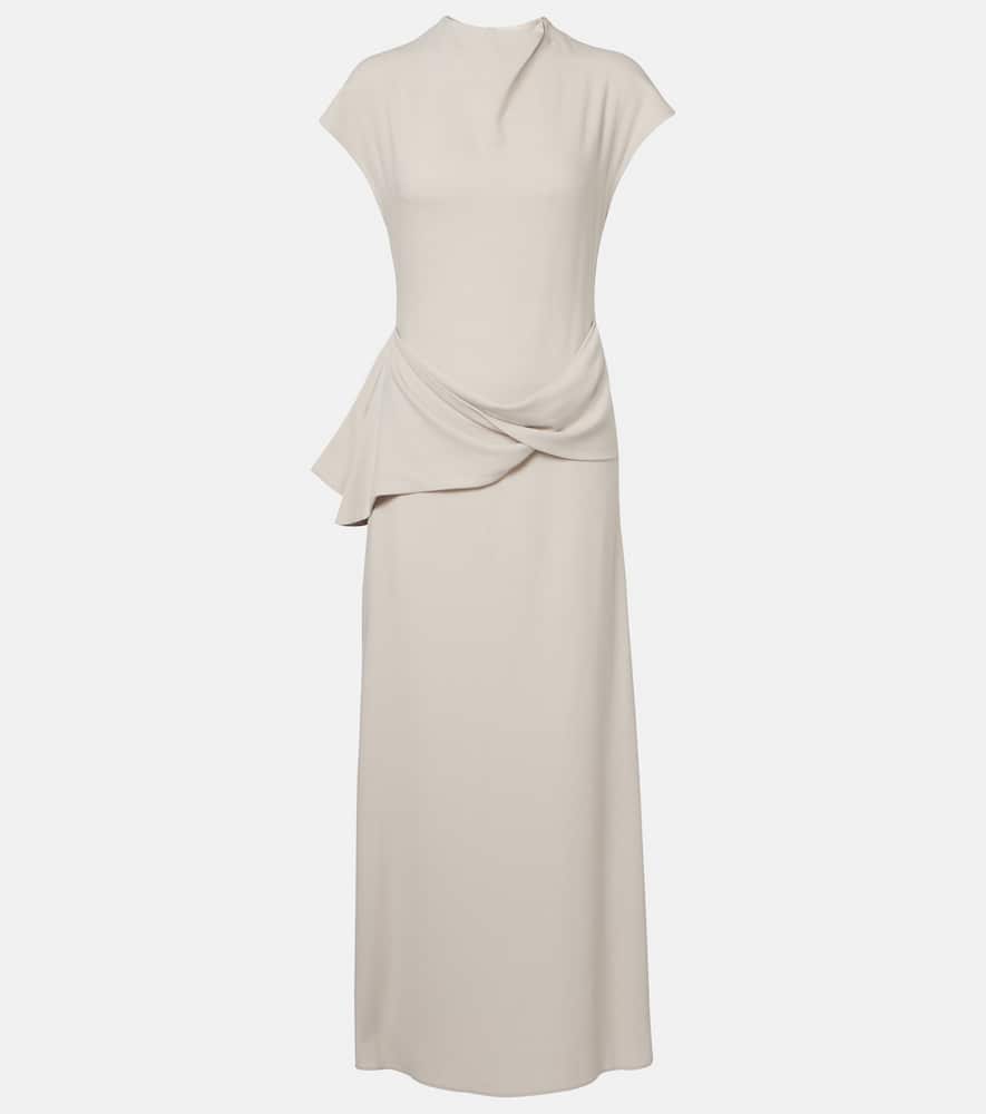 Draped woven maxi dress