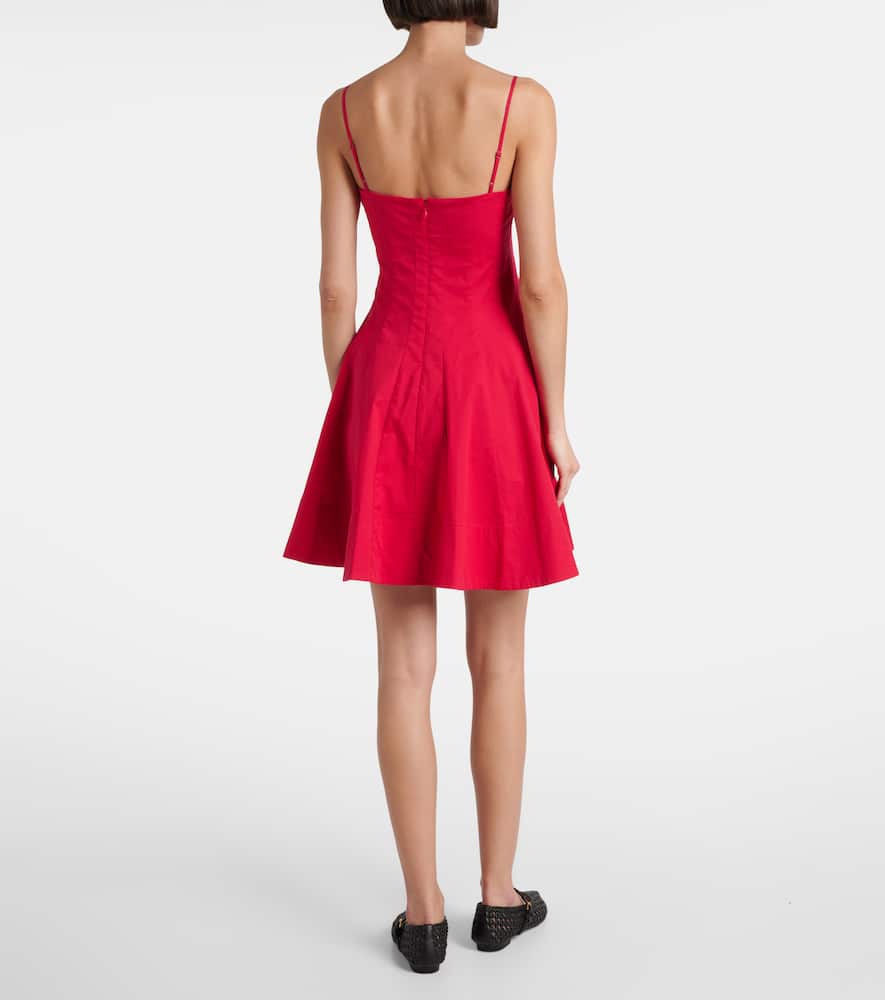 Staud Wylie Pleated Stretch Cotton Mini Sundress