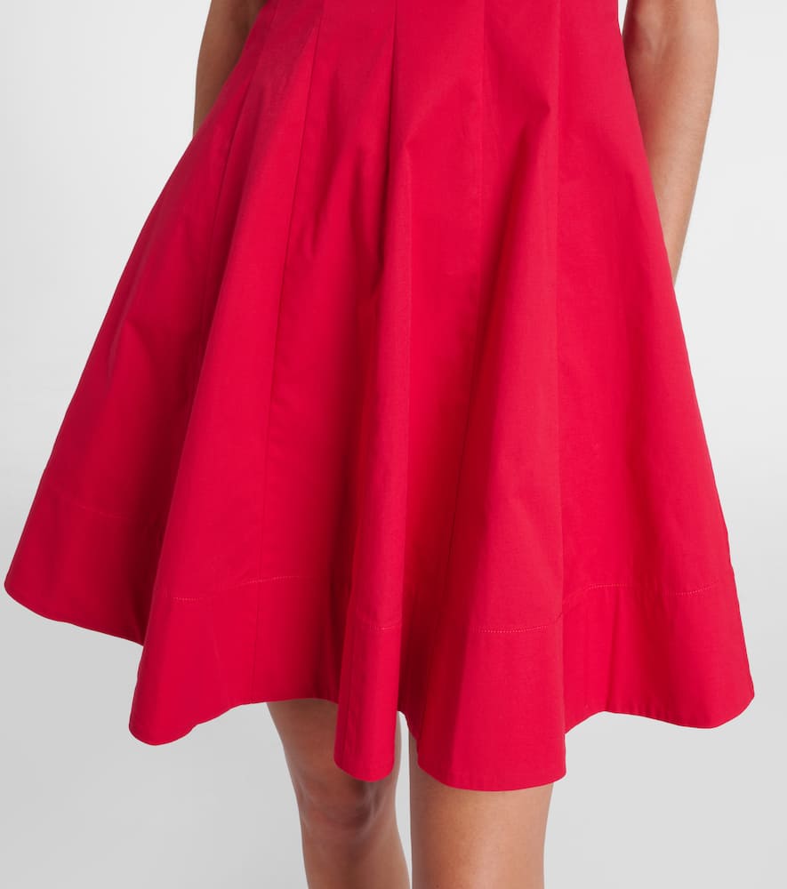 Staud Wylie Pleated Stretch Cotton Mini Sundress
