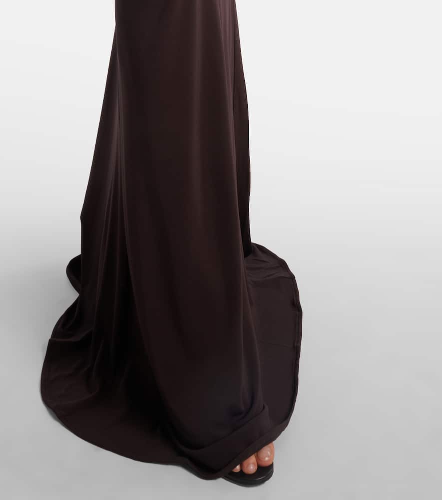 Christopher Esber Draped Cut-out Maxi Dress In Brown