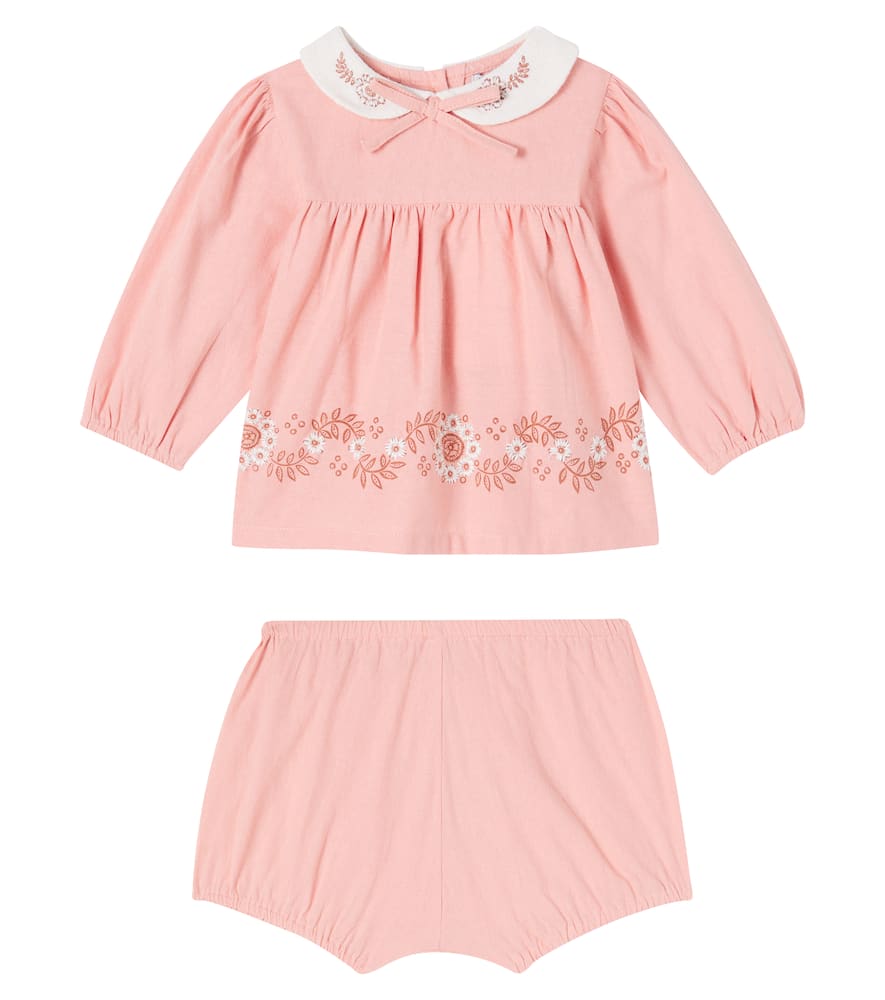 Bebe Organic Baby Scarlet Set Of Cotton Top And Bloomers In Pink