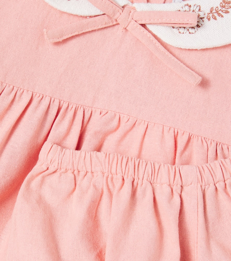 Bebe Organic Baby Scarlet Set Of Cotton Top And Bloomers In Pink