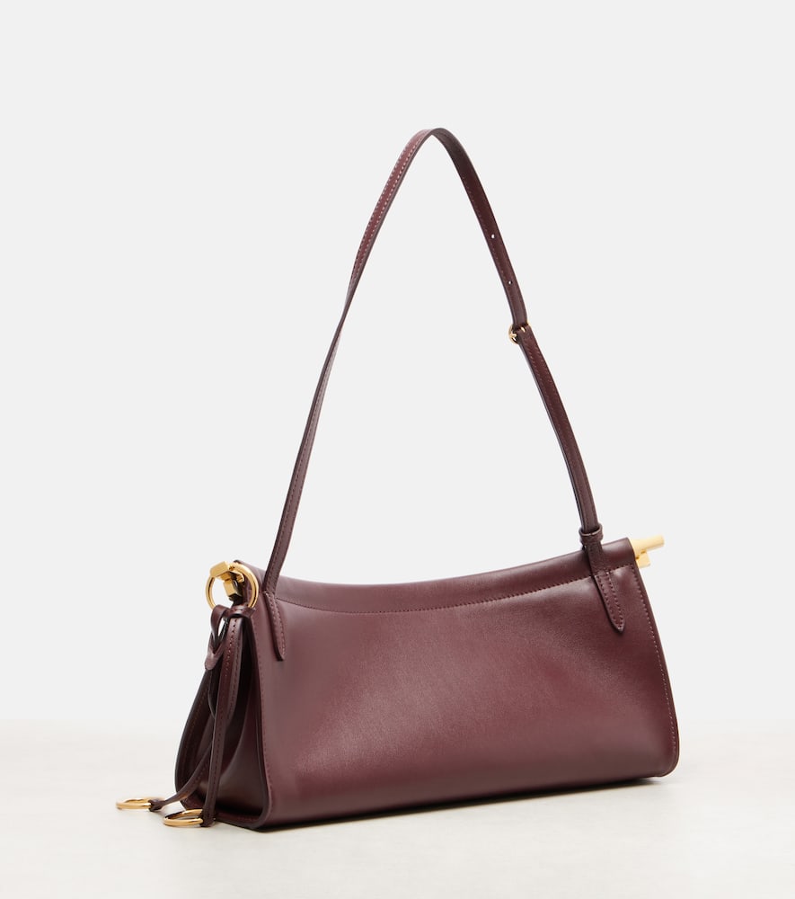 Alaïa Le Click Medium Leather Shoulder Bag In Burgundy