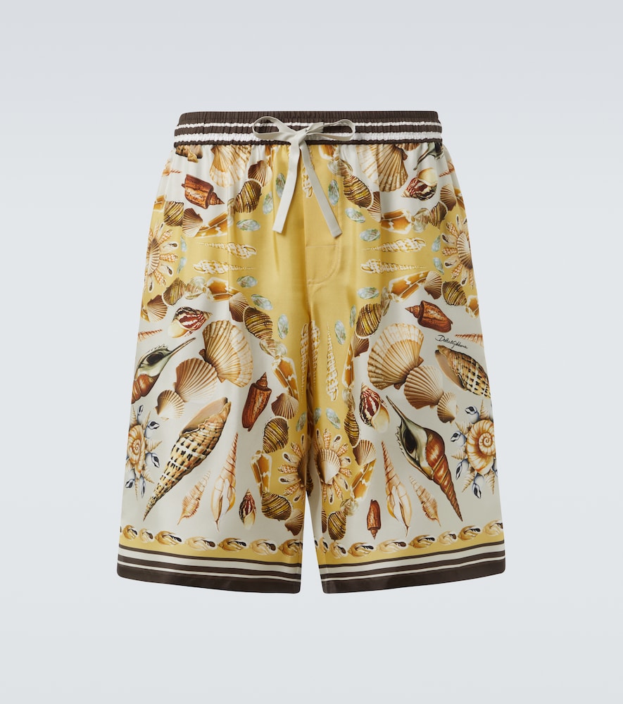 Dolce & Gabbana Printed silk twill shorts
